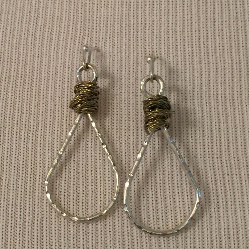 Silver Looped Pierced Dangle Earrings